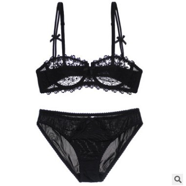 Sexy lace comfortable thin transparent bra women's erotic underwear bra set 9166
