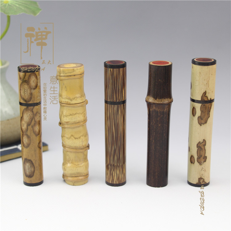 Retro Merlot Bamboo Fire Folding Blow Lighter Blow Windproof Lighter Rechargeable USBInduction Igniter For Women