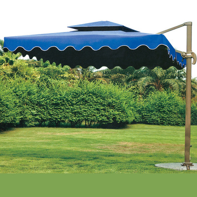 铝合金中柱伞户外遮阳伞现货 双顶方形户外大伞庭院伞可摇头旋转|ms