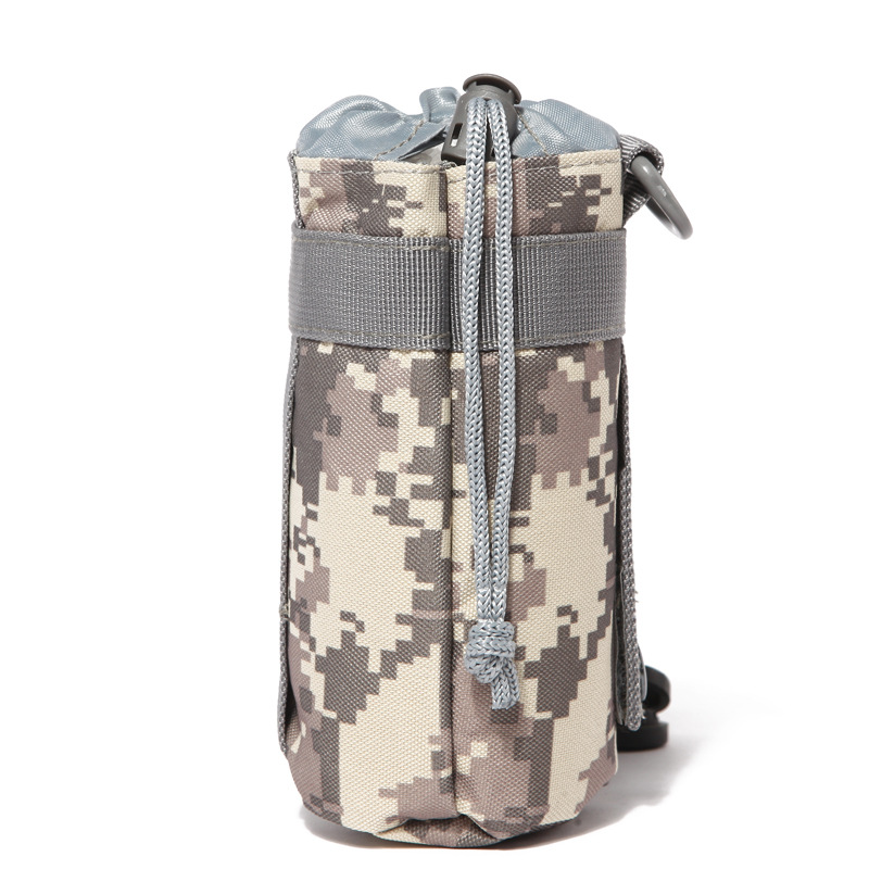Bolsa de hervidor táctico al aire libre bolsa de la cintura corriendo montañismo hervidor de agua bolsa portátil camuflaje multifuncional hervidor de agua bolsa cordón impermeable