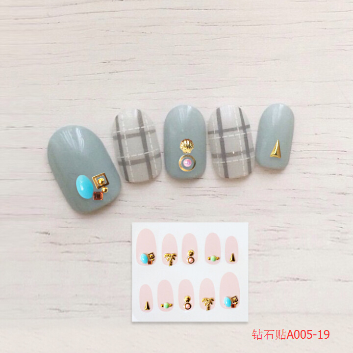 New fashionable diamond-shaped nail stickers, diamond nail stickers for decoration, Korean DIY 3D diamond customization detail image 4
