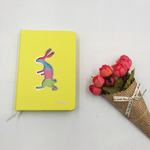 可爱创意镂空七彩兔彩虹笔记本子硬面小本子便携日记本