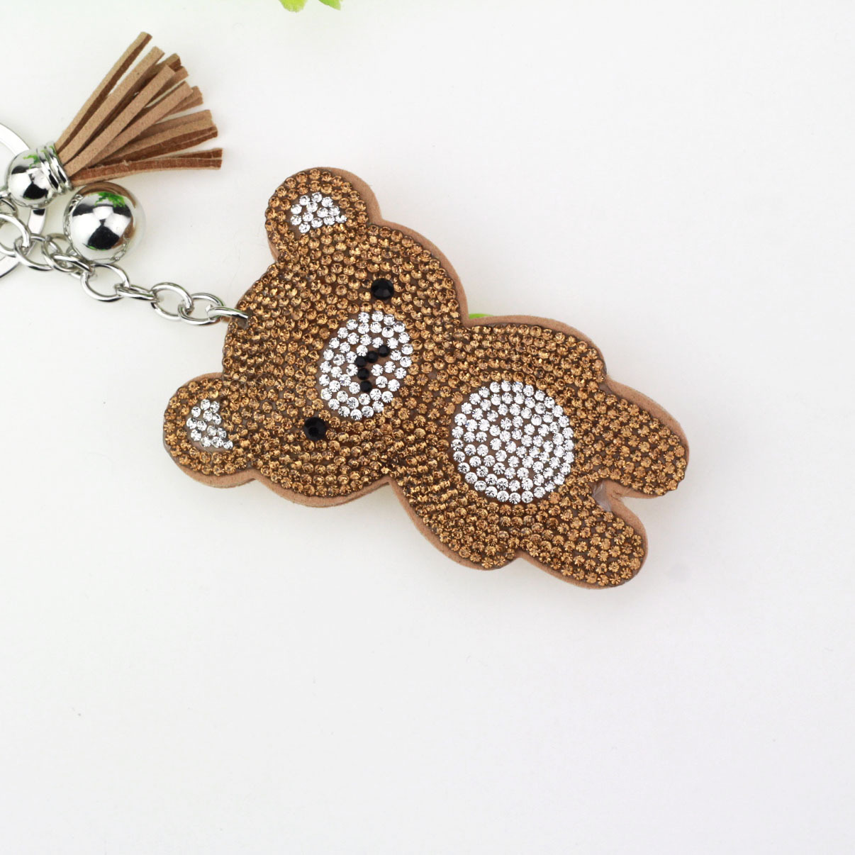 35g Weight Keychain Classification 1 Piece Quantity Daily Occasion Flannel Material Bag, Bear Pattern Women's Gender Diamond Design Cute, Korean Style Style 1 Piece Bag Bear Keychain Flannel Women's Cute Korean Style Keychain 12