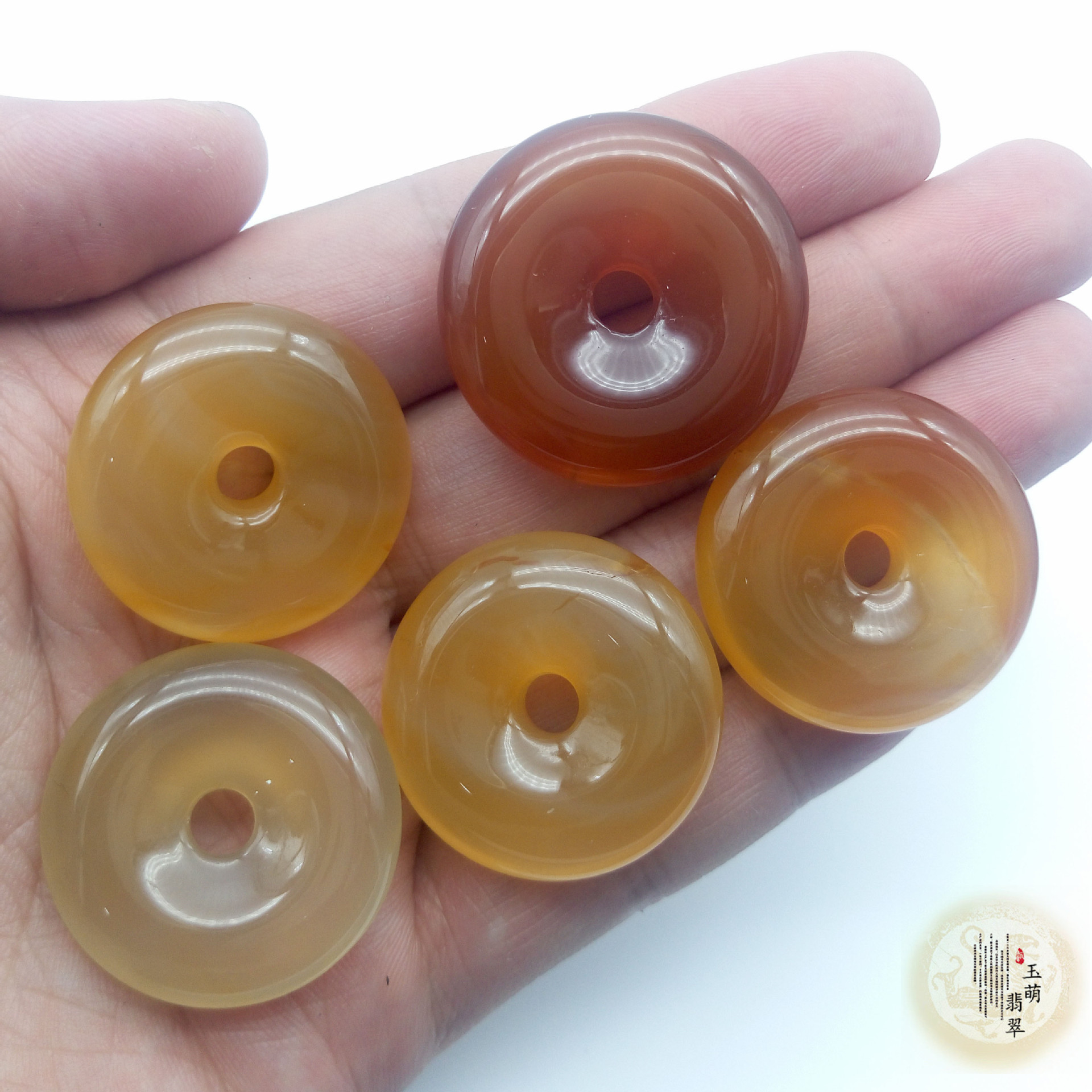 厂家直销 热销天然黄玛瑙玉髓平安扣玉吊坠挂件批发 促销优惠