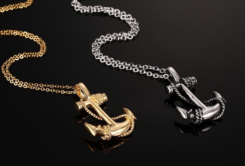 Hip-hop Anchor Stainless Steel Alloy Plating Men's Necklace 1 Piece display picture 3