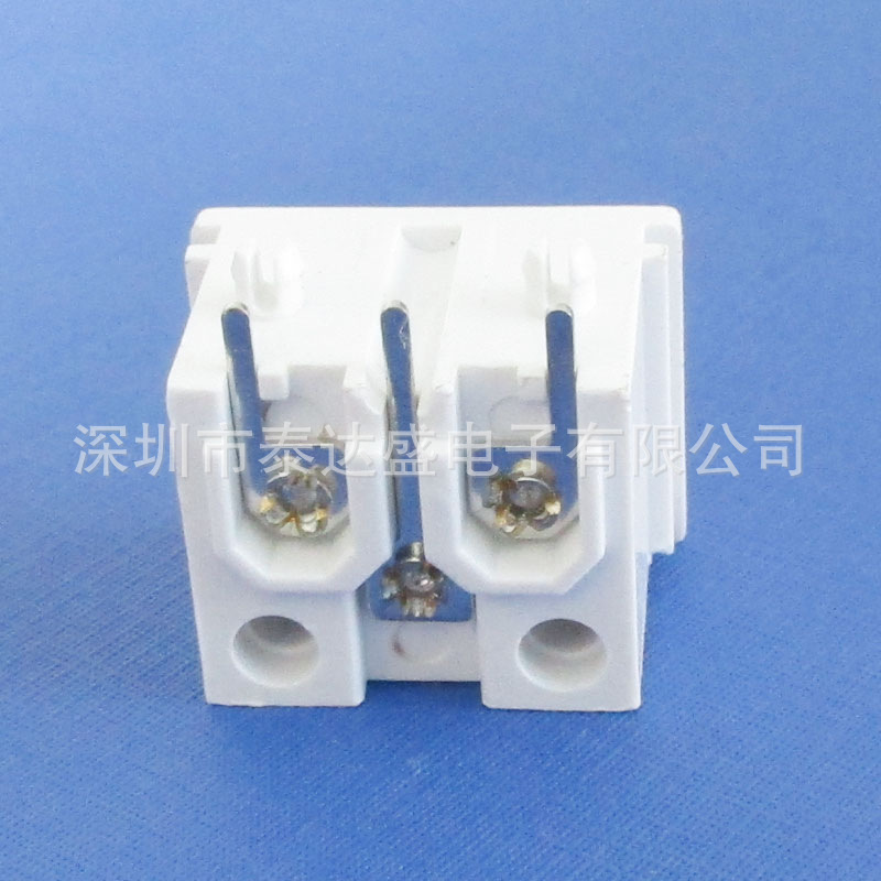 净化器适配电源三芯接口23*18白色全铜AC梅花型电源插座DB-6