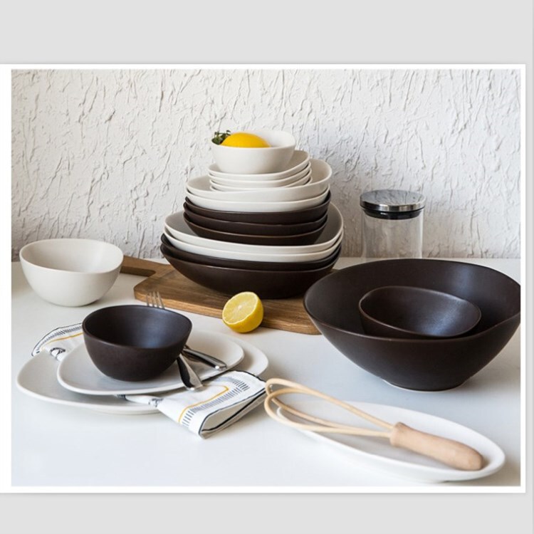Factory direct European-style ASA special-shaped series ceramic tableware dinner plate soup plate rice dish plate large dish soup bowl