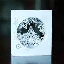 圣诞节礼品小卡片心意表白立体贺卡3D纸雕圣洁雪花圣诞贺卡