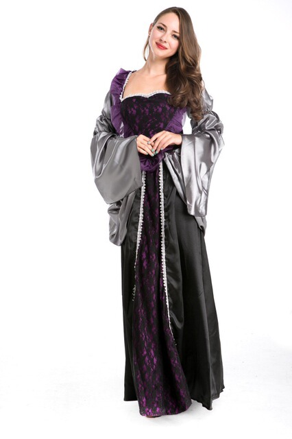 Live shot of European antique palace dress Vampire Costume queen devil costume Evil Queen Costume