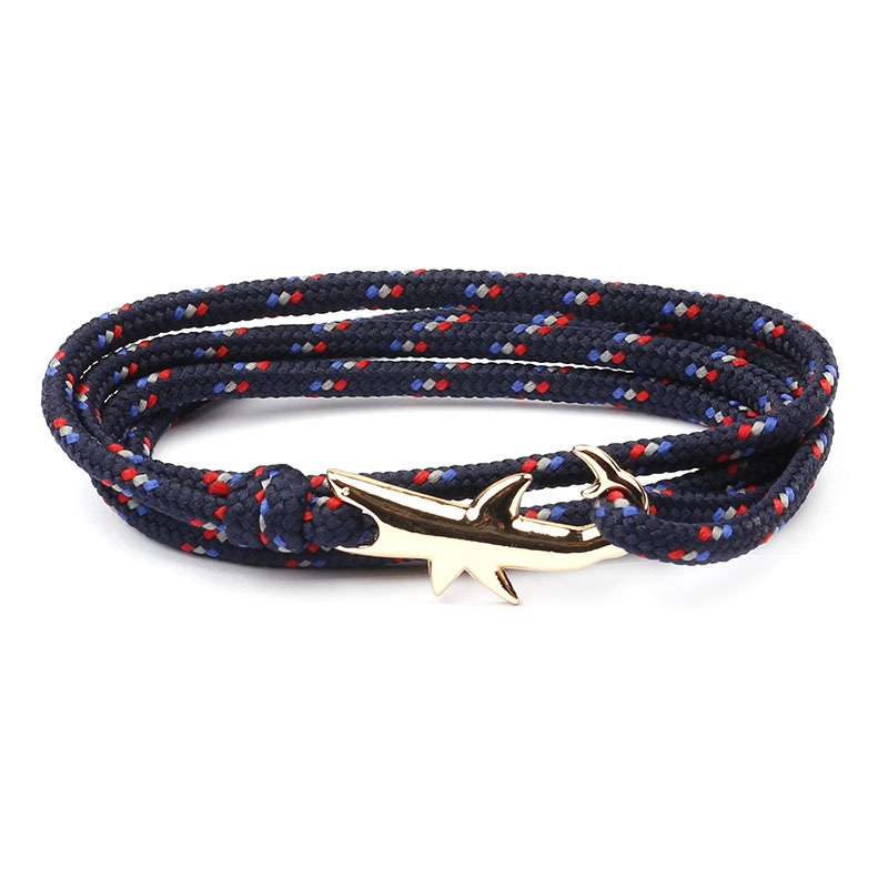 10g Weight Bracelets Classification Alloy, rope Chain Material 1 Piece Quantity Holiday, Daily, Street Occasion Alloy, rope Material Shark Pattern Men's Gender Layered Design Casual, Simple Style Style Casual Simple Style Shark Alloy Rope Layered Men's Bracelets Men's Chain Bracelets 17