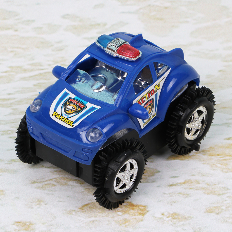 Coche de juguete de volcado eléctrico para niños coche de truco de volcado automático educativo coche de policía suministro de juguete para niños al por mayor