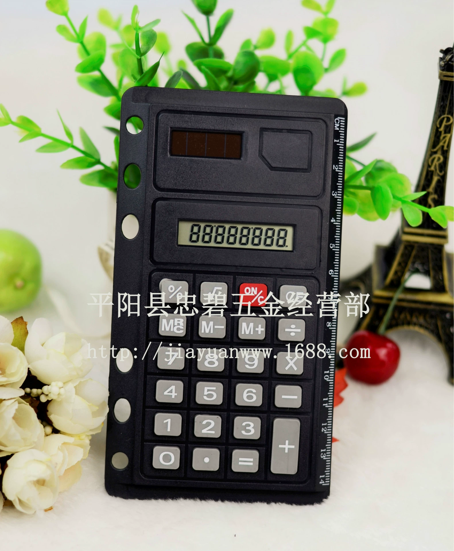 Блокнот на кольцах с калькулятором на 6 отверстий, формат А6 с линейкой, миниатюрный электронный портативный блокнот на 6 отверстий.