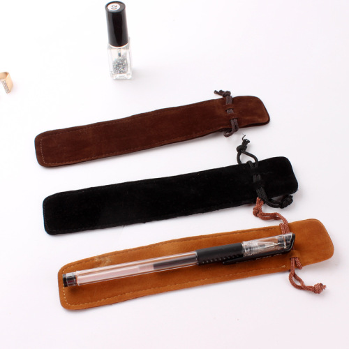 Printing LOGO velvet cosmetic lip gloss protective case chopsticks pen bag protective case lipstick bag small storage bag wholesale