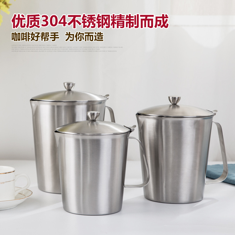 thickening 304 Stainless steel measuring cup With cover Graduate tea with milk coffee Graduate Graduation 2L Garland Cup experiment