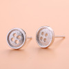 Small universal fashionable earrings, silver 925 sample, Korean style, simple and elegant design