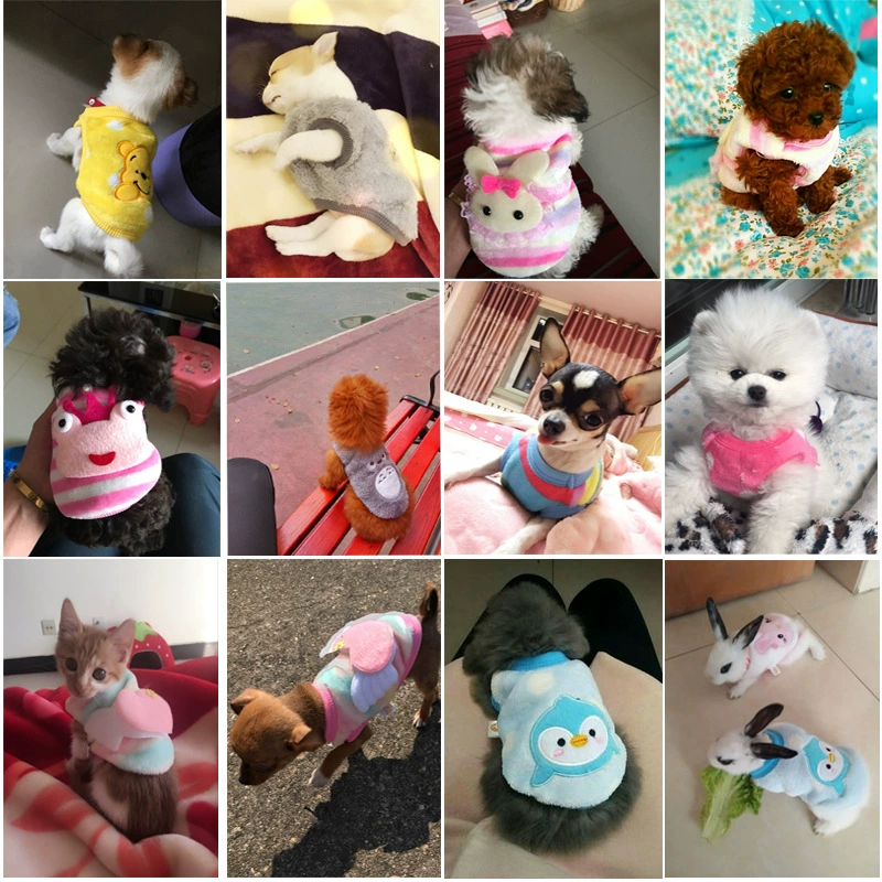 Flannel Cartoon Pet Sweater, Warm Plush Hairpin Design, Multi-Size (XXS–XL)