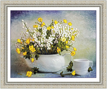 欧锦年华丝带绣厂家直销 彩印挂画清新午茶 客厅房间玄关装