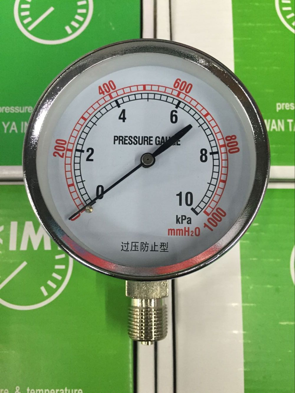 YE-75膜盒压力表微压表过压防止型5KPA 10KPA 15KPA 30KPA