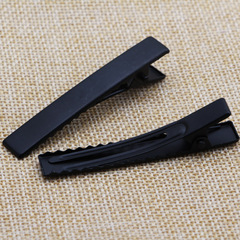 568CM Flat Double-Prong Square Clip, Duckbill Clip, Electrophoresis-style Subblack Coating, DIY Jewelry Accessory, Kids' Hair Clip