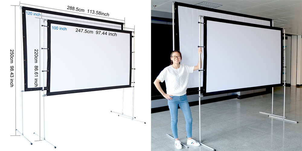 screen inch frame projector 100 with inch NIERBO Portable Frame 100 Screen 120 Projection