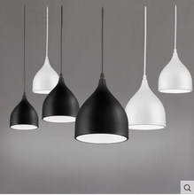 LED吊燈現代簡約創意餐廳燈北歐三頭飯廳餐吊燈吧台燈具黑白餐吊