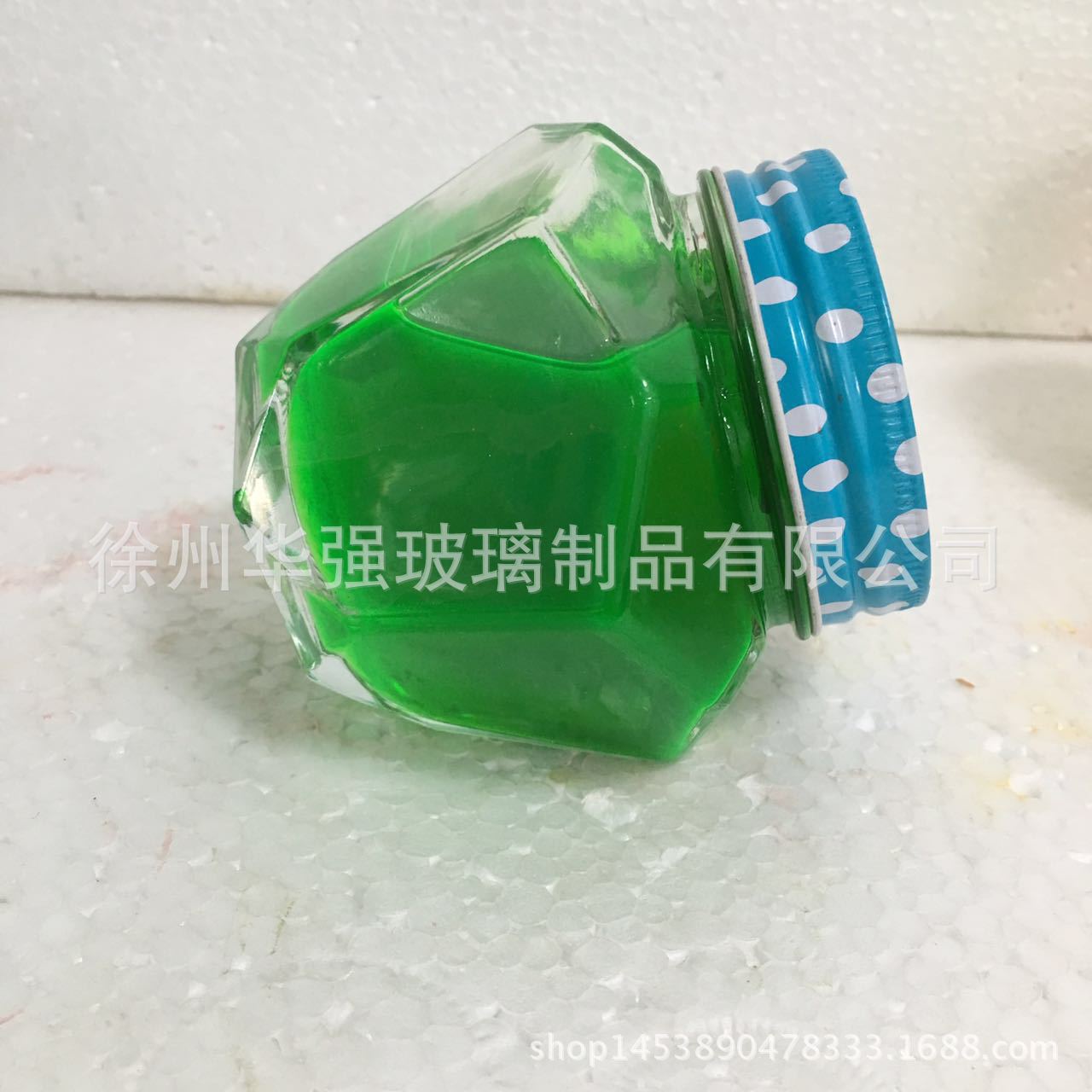 现货批发新款六棱蜂蜜瓶 350毫升透明蜂蜜玻璃瓶 厂家直销可订制