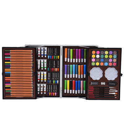 厂家批发145儿童礼盒水彩笔蜡笔画笔绘画文具套装男女孩生日礼物