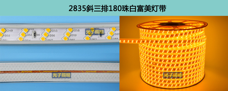 光子照明5050线性灯条5730 rgb柔性亮化贴片led 220v防水高压灯带详情36