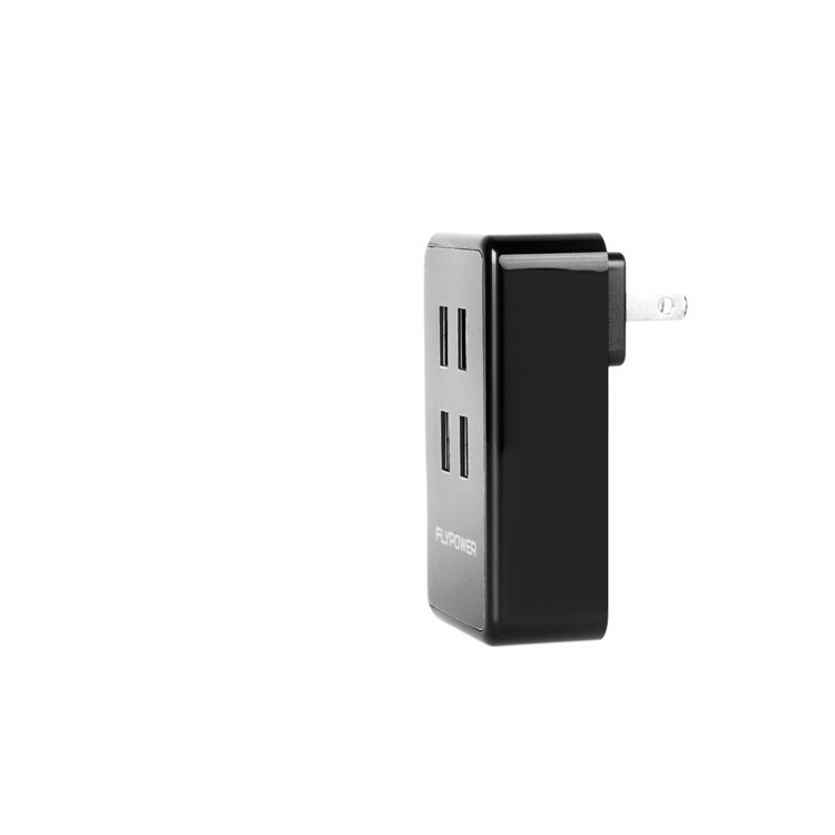 插墙式黑色四口充USB(侧面)