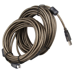 USB 2.0 Printing Cable 5m-30m Data Cable High-Speed Signal Amplifier Connector Cable Transparent Black
