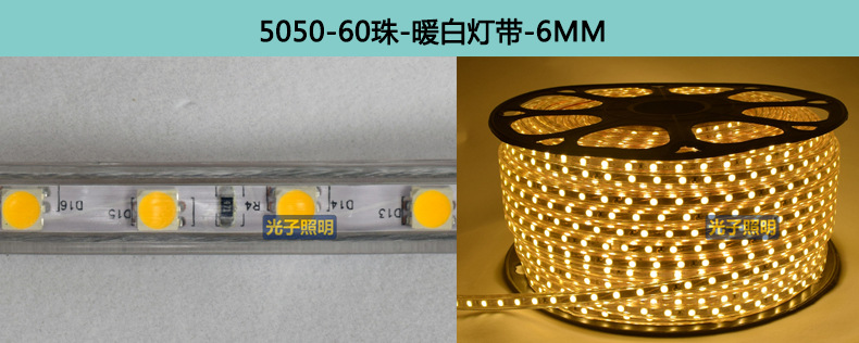 光子照明5050线性灯条5730 rgb柔性亮化贴片led 220v防水高压灯带详情48