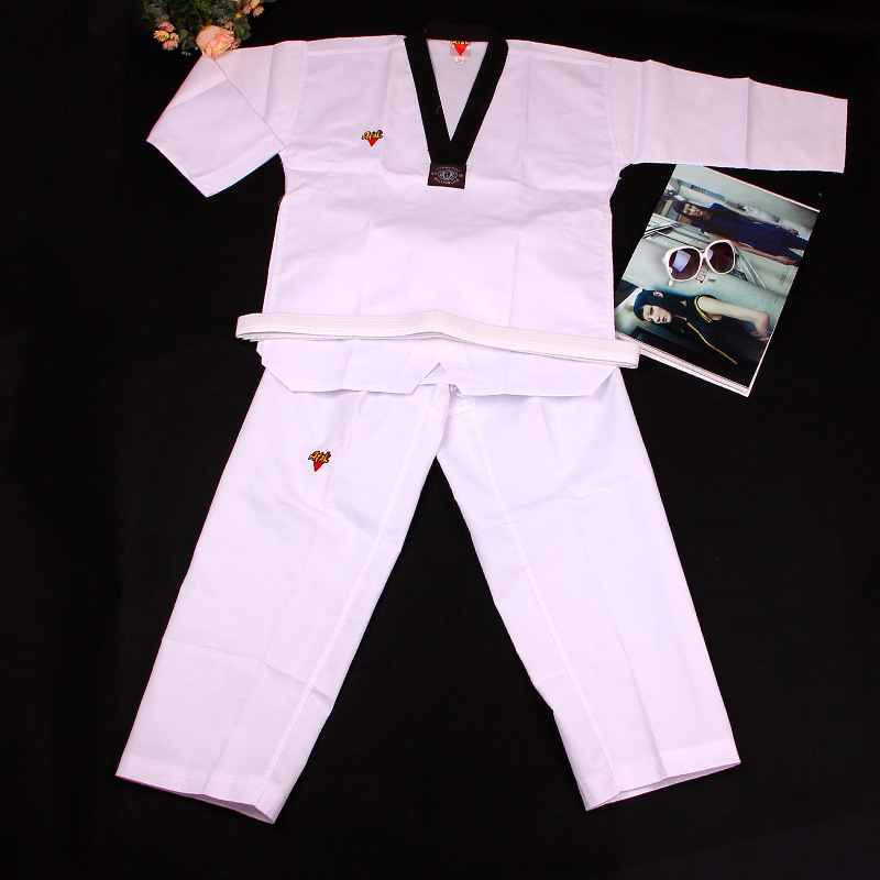 Taekwondo Clothing Wholesale Children Adult Long Sleeve Short Sleeve Cotton Men's and Women's Spring and Summer Taekwondo Clothing Training Clothing