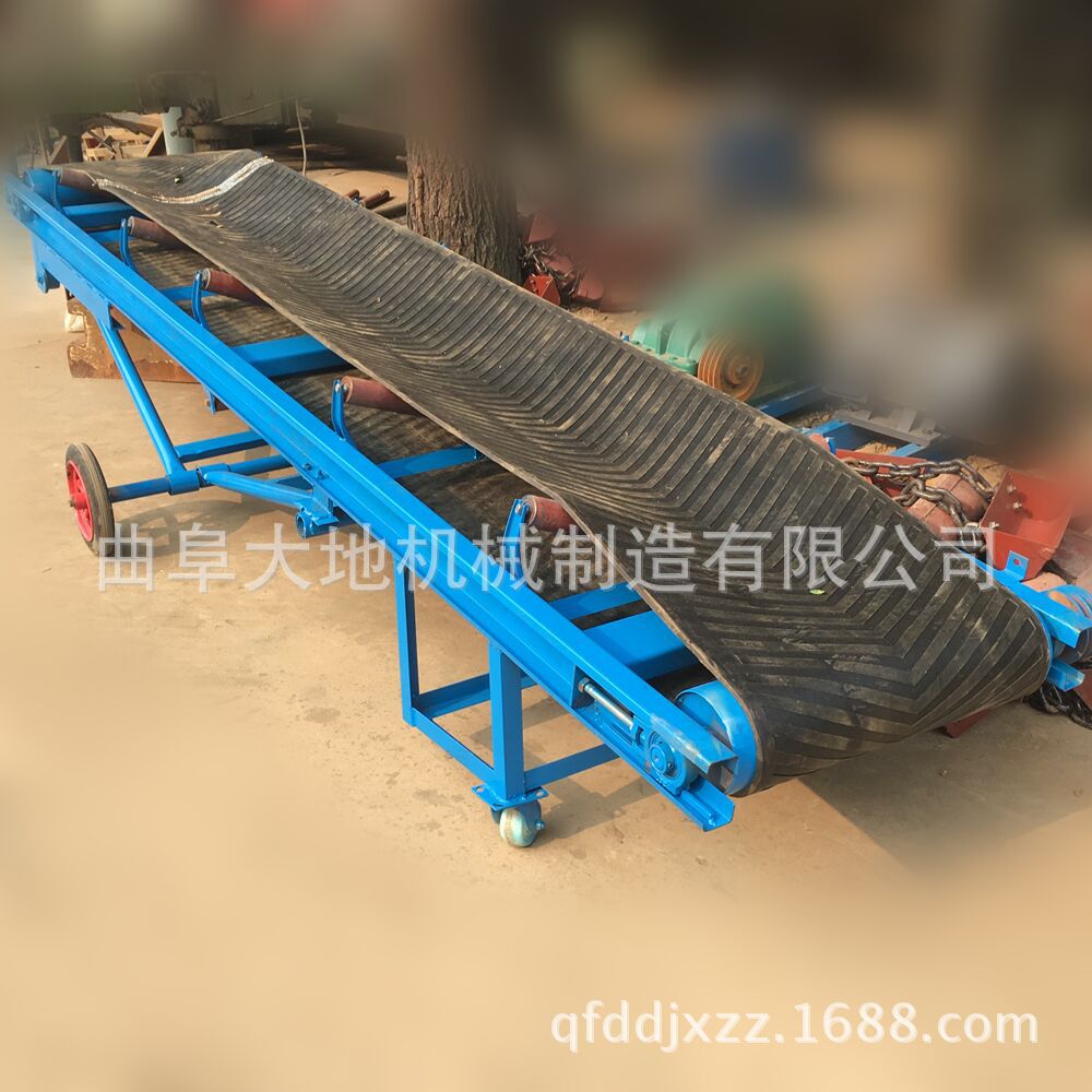 细沙砂石防滑移动式皮带输送机 移动粮食装车专用皮带输送机