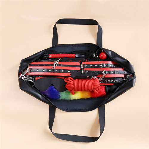 Bondage toy adult products manufacturer direct sales storage black handle strap sex bag large capacity sex bag