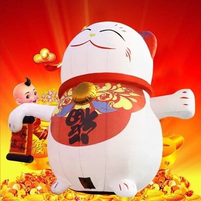智鸿厂家直销 充气招财猫 新年充气气模招财猫 新年招财猫气模|ru