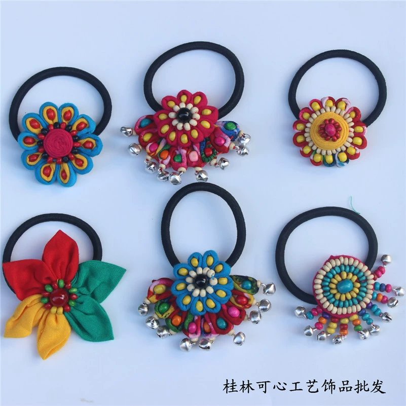 Ethnic cloth, bracelet, hair accessory, rubber rings, hair rope, ethnic style, wholesale