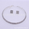 Fashionable accessory, choker for bride, crystal, short necklace, Korean style, wholesale, diamond encrusted