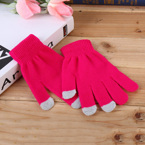 Korean version of autumn and winter touch screen gloves for men and women, touch screen gloves, woolen warm mobile game magic gloves wholesale