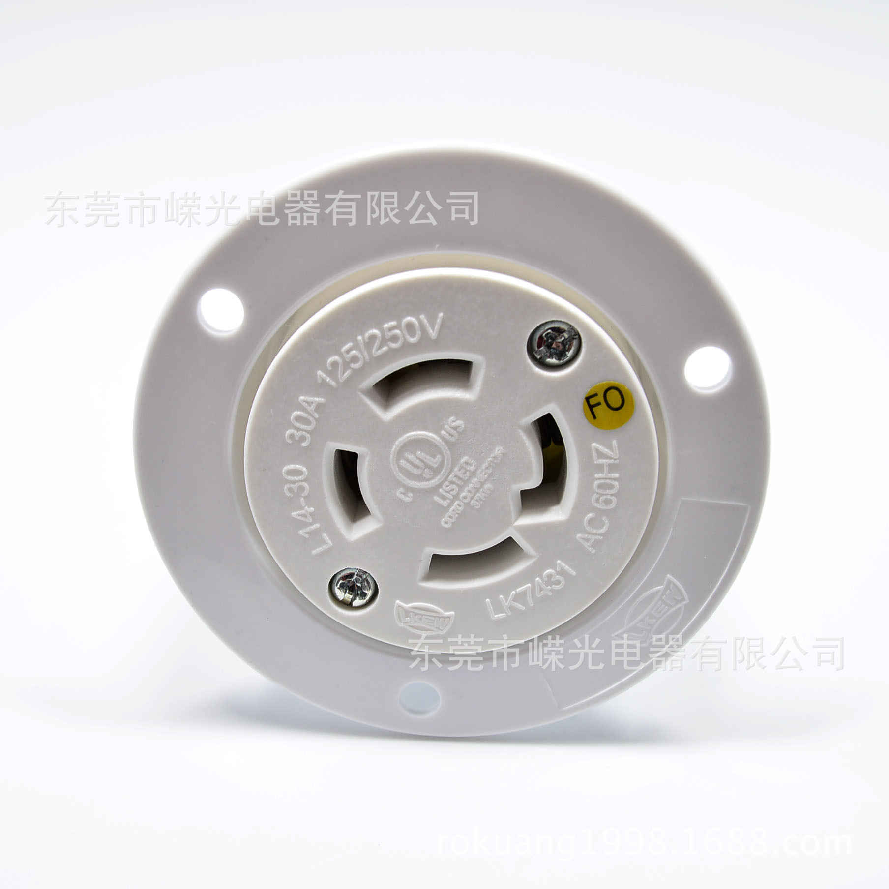 LK7431FO NEMA L14-30C 4芯 20A125/250V 暗装母座半导体接线头
