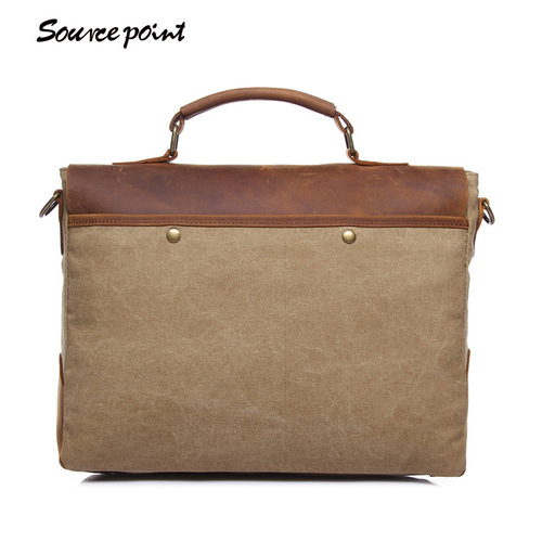 Vintage Canvas Bag with Headline Leather, Unisex Shoulder Bag, Crossbody Bag, Handbag, and Briefcase - Direct Sale from Manufacturer