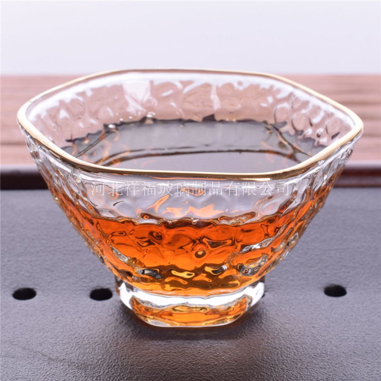 厂家货源 中式八角无色透明透明玻璃杯 可定制 加厚耐热耐高温