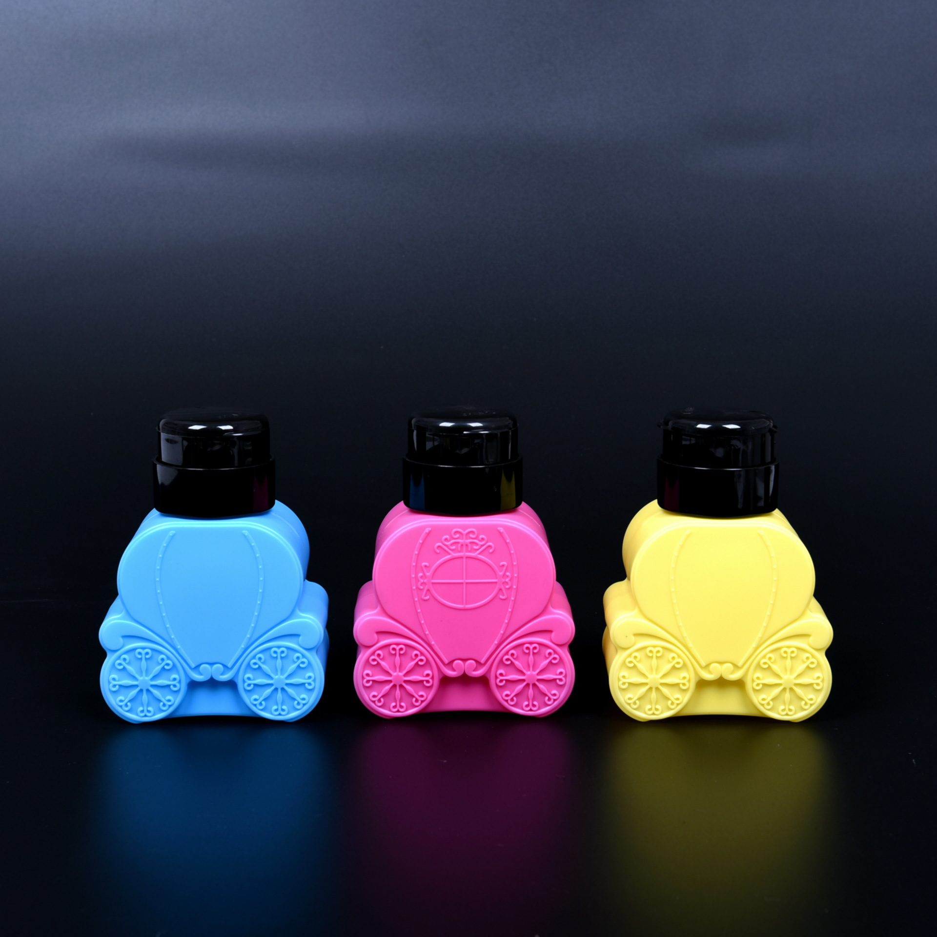 美甲工具卡通按压瓶270ml清洁液卸甲液专用按压瓶带锁皇冠现货