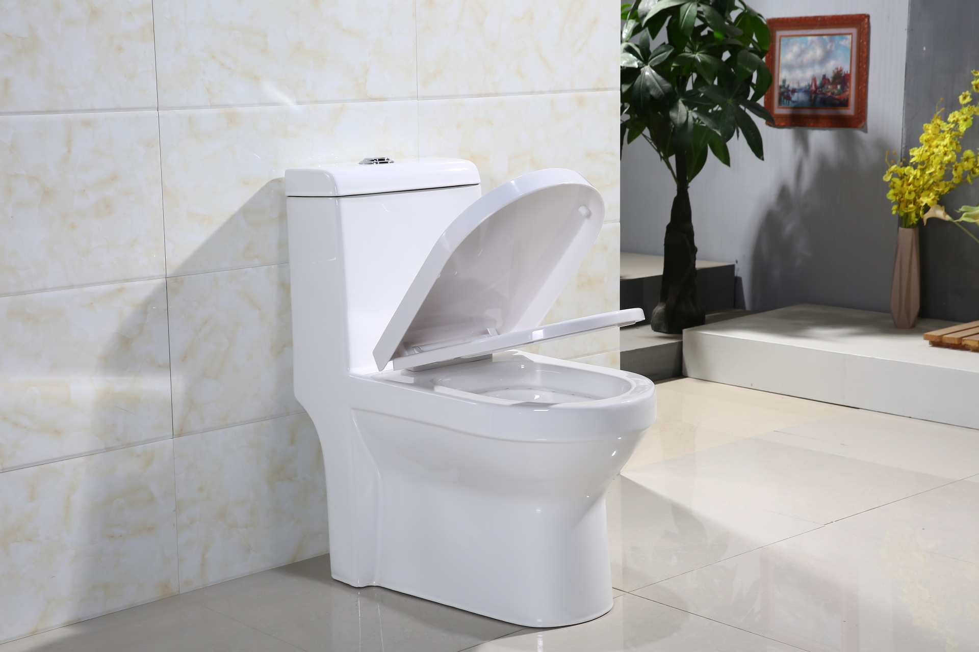 Engineering ceramic motor crushing hotel toilet siphonic integrated toilet, energy-saving and silent water pumping, direct wall-flushing drainage undefined