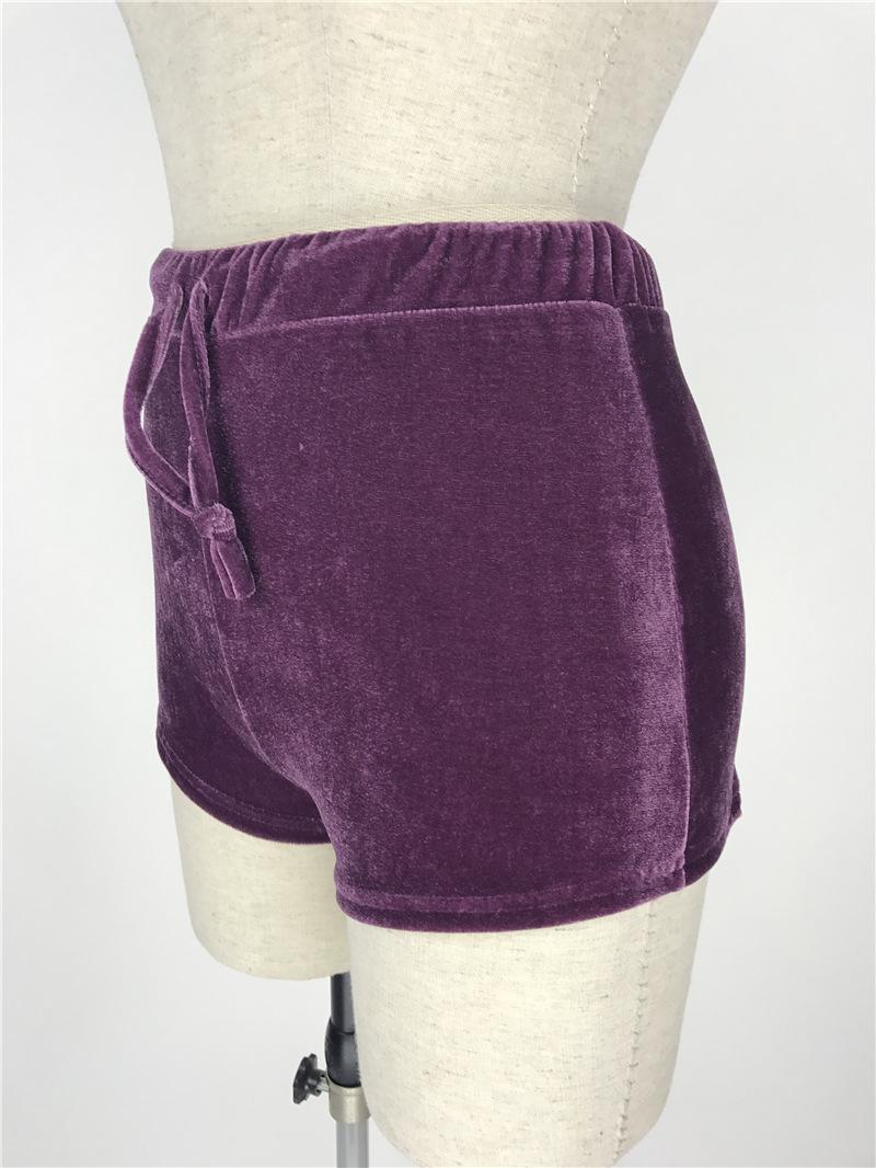 tight fit velvet shorts  NSLM29558