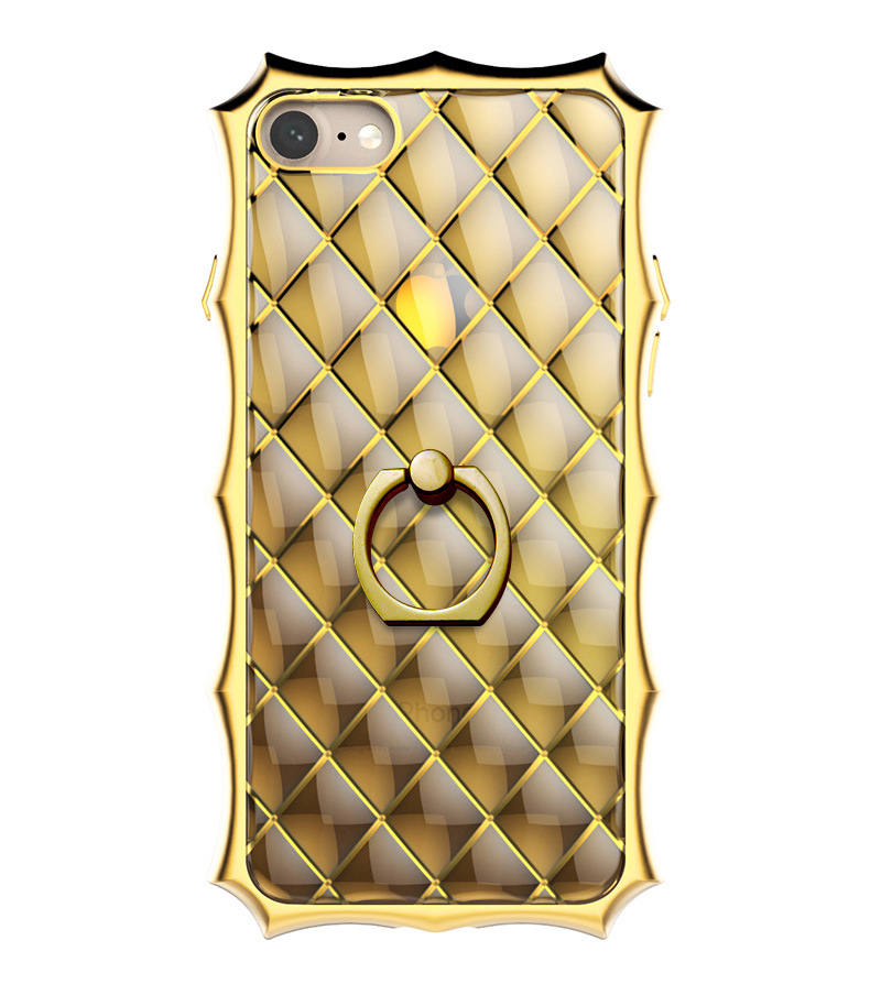 SIMON Crown Luxury Royal Electroplating Soft TPU Streamline Protection Case Cover with 360° Rotating Anti-drop Finger Ring Grip Holder for Apple iPhone 7 Plus/7 & iPhone 6S Plus/6 Plus/6S/6