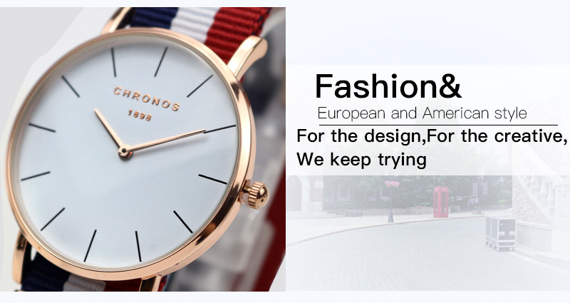 Chronos Quartz Watch For Men, Stylish Simple Nylon Strap Design_voghion.com
