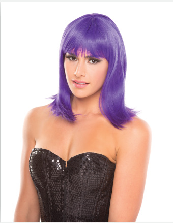 Peluca de pelo liso corto de estilo europeo y americano