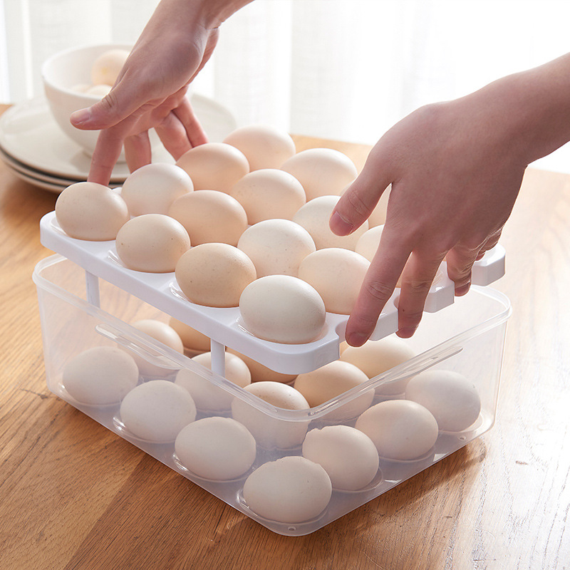 Double layer dustproof egg box plastic c...