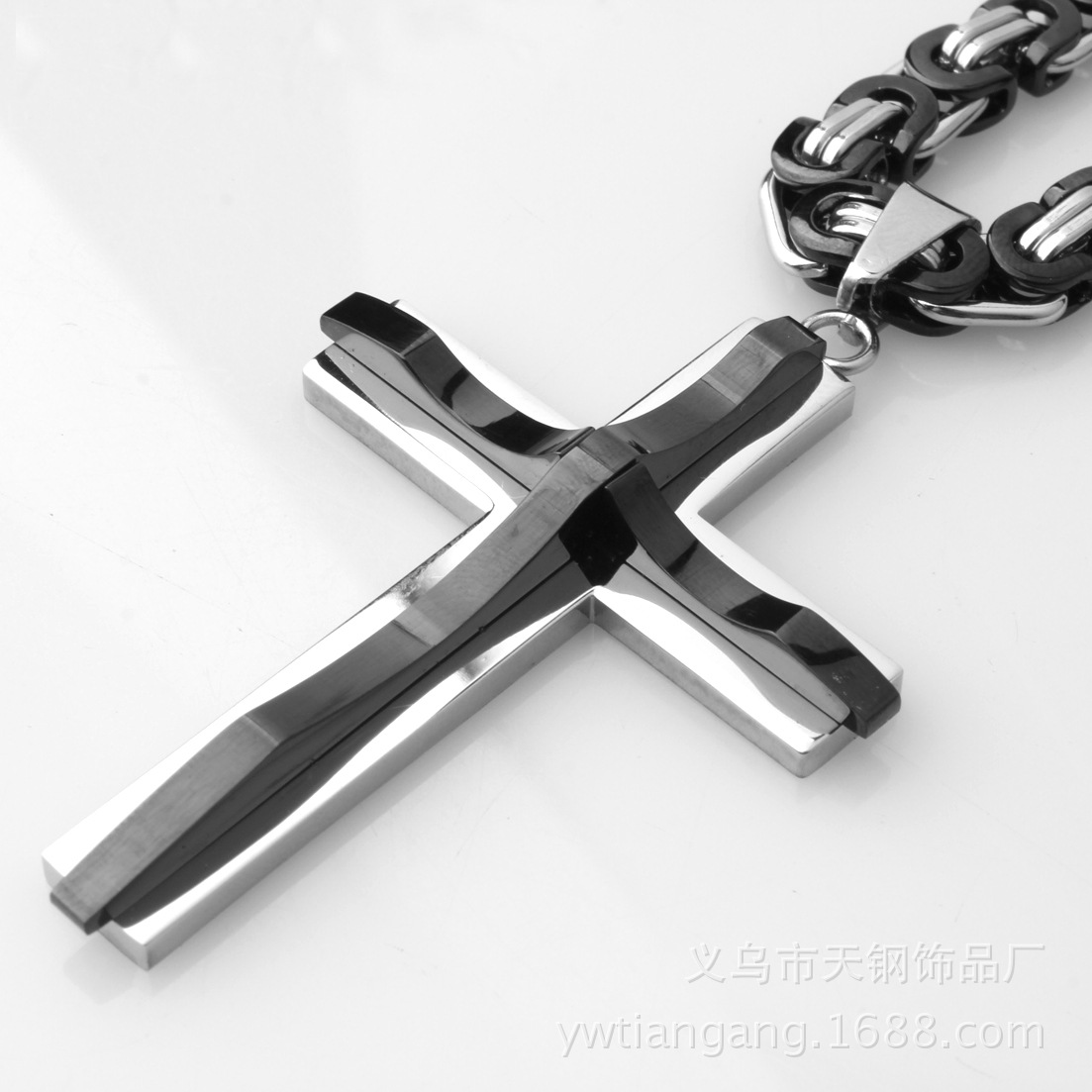 复古男士十字架吊坠 不锈钢朋克个性男子项链挂件 饰品批发定做-阿里巴巴