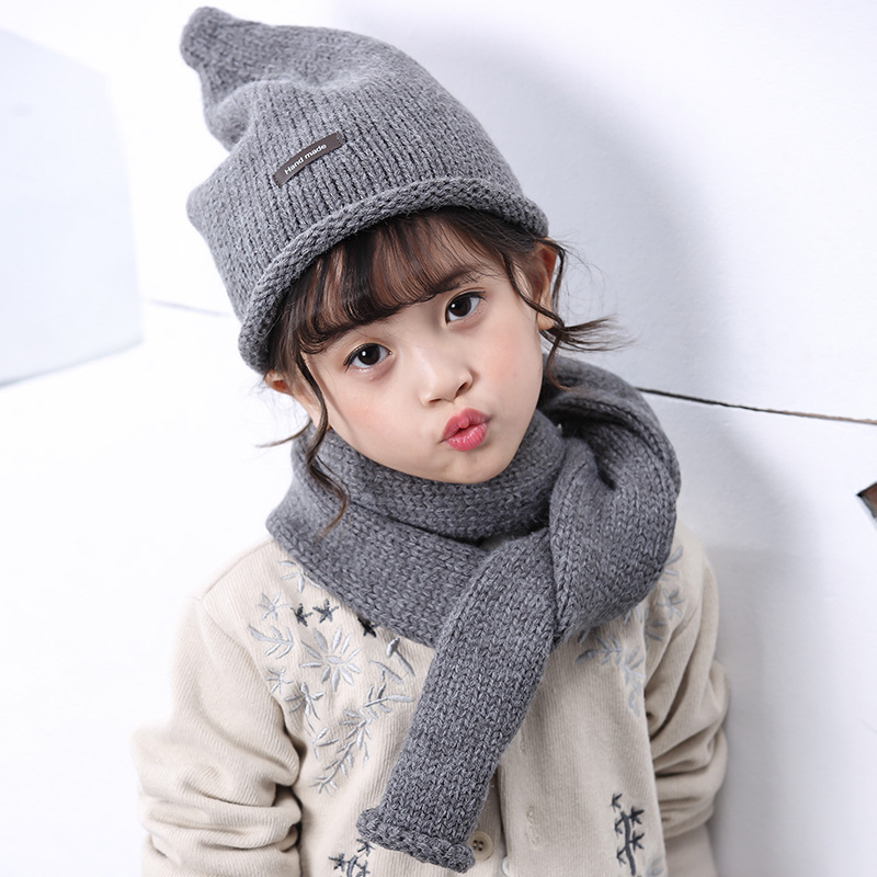 children Scarf hat suit Autumn and winter new pattern Korean Edition baby keep warm Versatile Hat Collar Two piece set